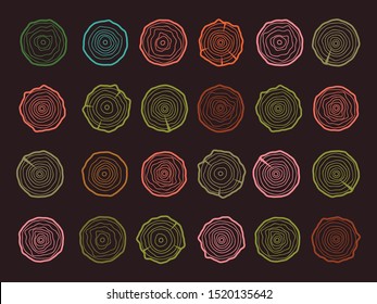 vector tree rings background. Wood circle vetor