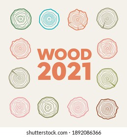 vector tree rings background. Wood circle vetor 