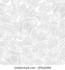 Vector Tree Rings Seamless Background, Subtle Pattern. Topographic Map Background Concept