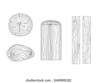 Vector tree rings and timber boards 