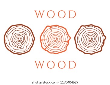 Vector tree rings. Wood texture vector. Abstract circle tree background