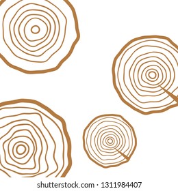 Vector tree rings. Wood texture vector. Abstract circle tree background