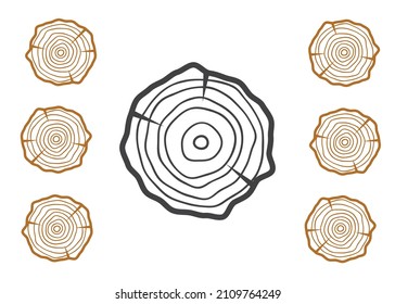 Vektorbaumringe. Holzstrukturvektor. Abstrakter Hintergrund