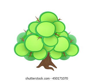 Vector tree with round blank places