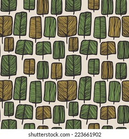 vector tree seamless pattern