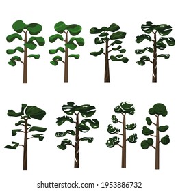 vector tree set element illustration