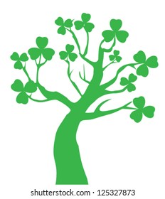 vector tree with shamrock for st. Patrick day