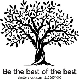 Vector tree silhouette with additional words of wisdom underneath