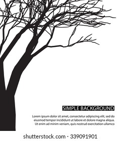 Vector tree silhouette background with text for your design