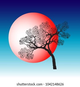 Vector of tree, silhouette icons, tree icon for apps and websites. 