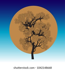 Vector of tree, silhouette icons, tree icon for apps and websites. 