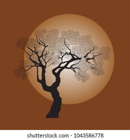 Vector of tree, silhouette icons, tree icon for apps and websites. 