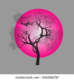 Vector of tree, silhouette icons, tree icon for apps and websites. 