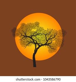 Vector of tree, silhouette icons, tree icon for apps and websites. 