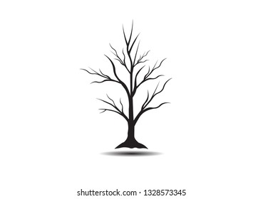 Vector Tree silhouette isolated on white background.Icon vector illustration EPS 10.
