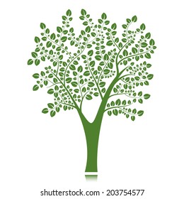 Vector tree silhouette isolated on white background