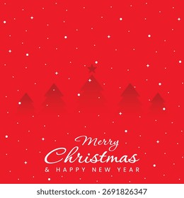 Vector Tree Silhouette Merry Christmas Design Template