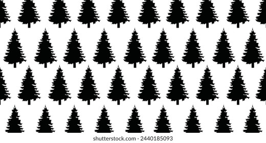 Vector tree silhouette with seamless pattern background