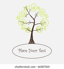 vector tree silhouette text isolated illustration