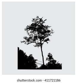 Vector tree silhouettes