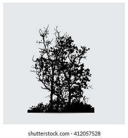 Vector tree silhouettes