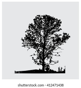 Vector tree silhouettes