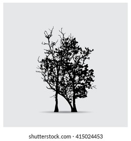 Vector tree silhouettes