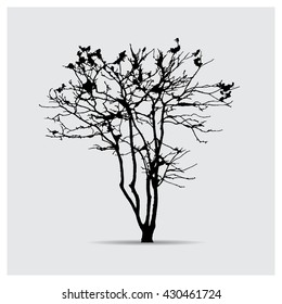 Vector tree silhouettes