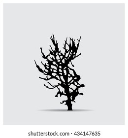 Vector tree silhouettes