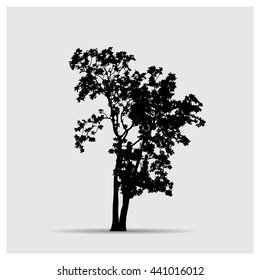 Vector tree silhouettes