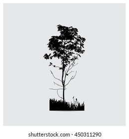 Vector tree silhouettes