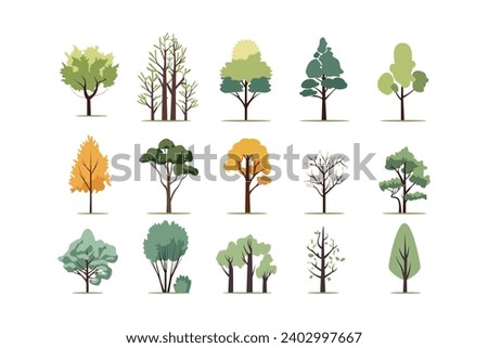 vector tree simple collection and set ストックフォト © 