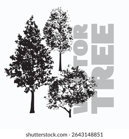 árvore vetorial, cor única, colorida