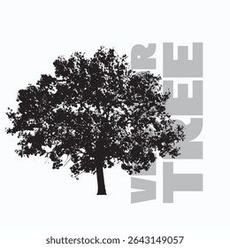 vector tree, single color, colorable