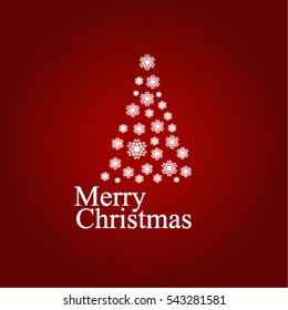 vector tree from snowflakes on a beautiful background.
