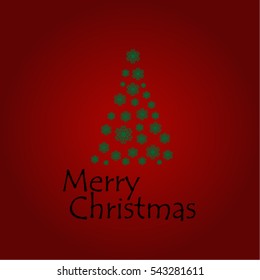 vector tree from snowflakes on a beautiful background.