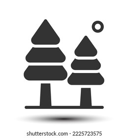 Vector tree solid icon small shadow, plant and nature concept, 64x64 pixel perfect for website UI media, mobile application, poster design