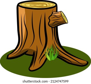 Tapón de árbol vectorial con nudo, accesorios realistas para dibujos animados. Imagen vectorial aislada en blanco.