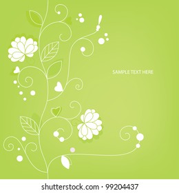 Vector tree stylized with flowers