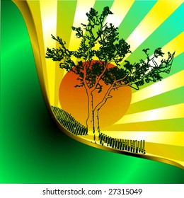 Vector Tree And Sunburst