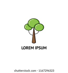 Vector tree symbol. Template for logo