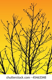 Vector tree top scene