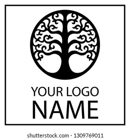 Vector tree, wood, oak. logo design element, badges, label and logotype template for your business