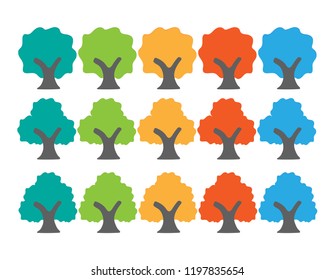 Vector trees all season illustrations. Can be used to illustrate any nature or healthy lifestyle topic.