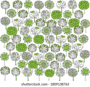 icono de diseño de fondo de árboles vectores