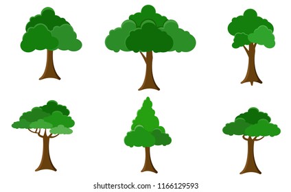 Vector of trees collection . Can be used to illustrate any natural or healthy lifestyle topic.