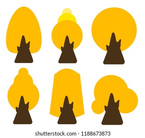 Vector of trees collection . Can be used to illustrate any natural or healthy lifestyle topic.