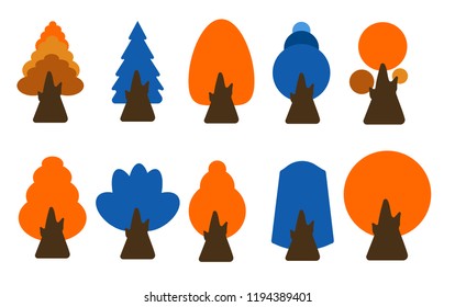 Vector of trees collection . Can be used to illustrate any natural or healthy lifestyle topic.
