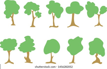 Vector of trees collection . Can be used to illustrate any natural or healthy lifestyle topic.
