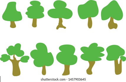 Vector of trees collection . Can be used to illustrate any natural or healthy lifestyle topic.